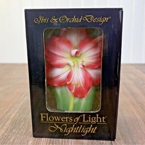 Flowers of Light Nightlight Amaryllis Ibis & Orchid Design Tested & Working
